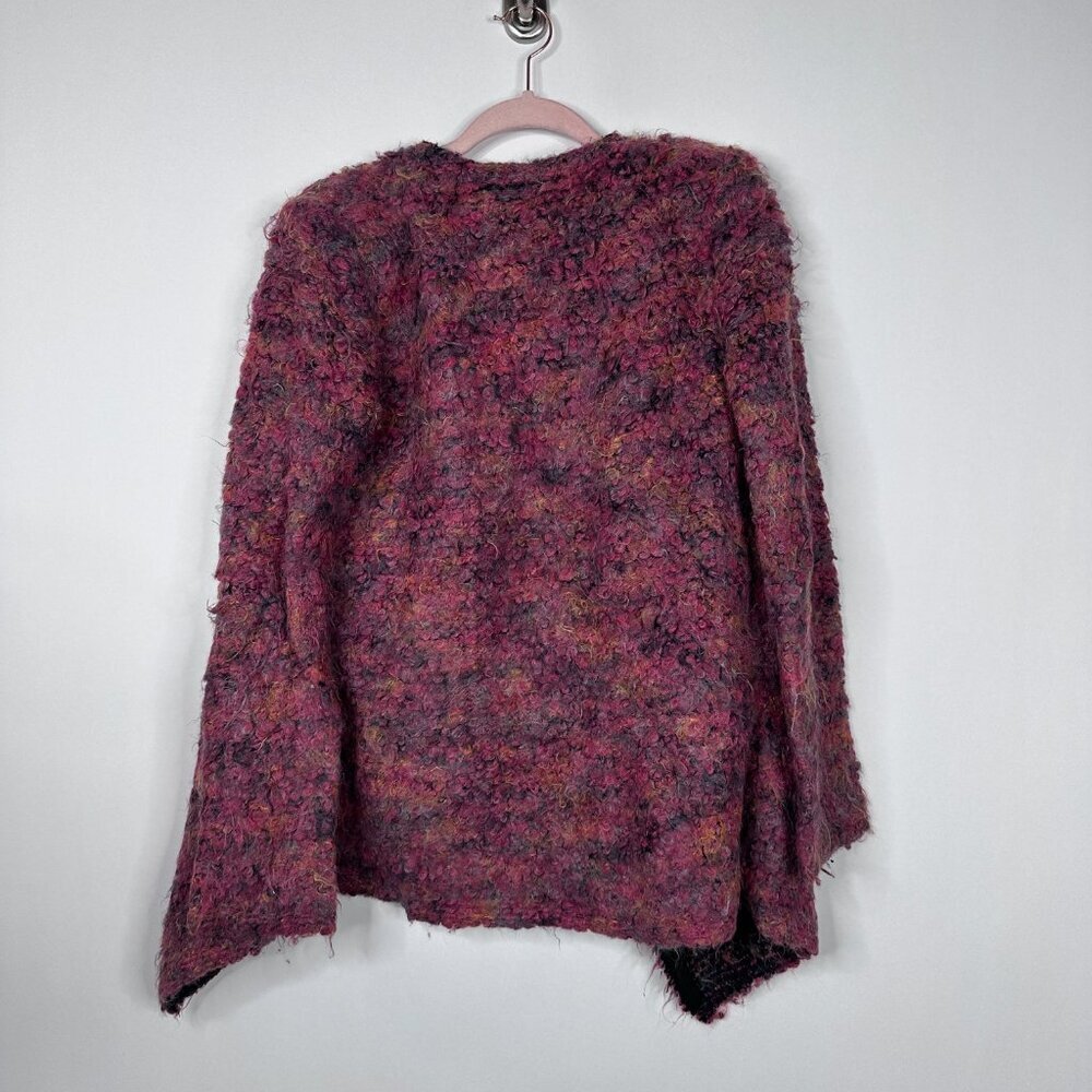 IRO Malvina Textured Bouclé Open Cardigan Pink and Purple 16W #A1735 - Picture 3 of 6
